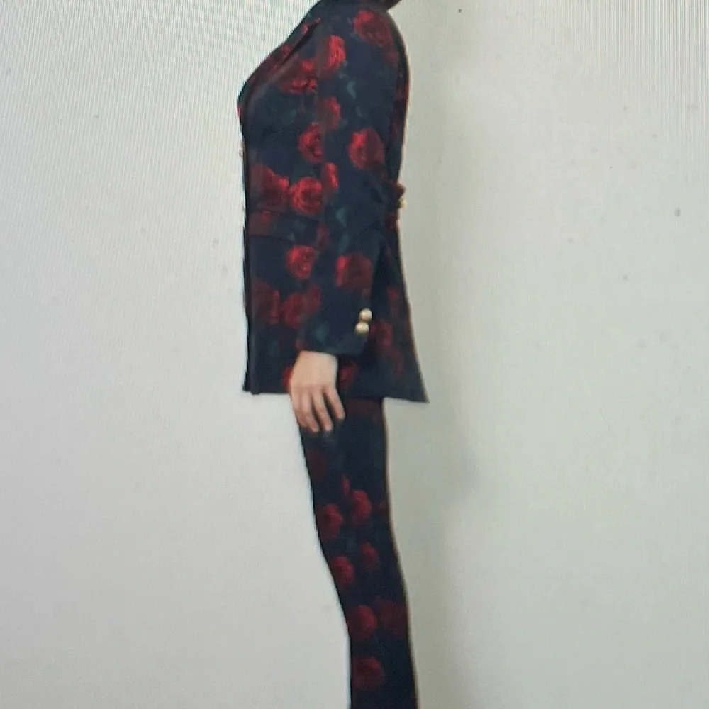 ETCETERA by Carlisle, NWT, Rose garden pants, navy, blue,‎ red and green size 10 - Picture 3 of 5